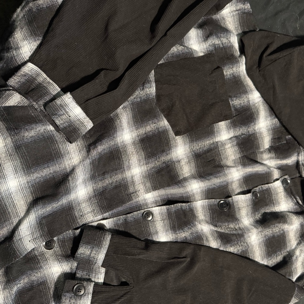 BloomChic Black and White Plaid Men's Shirt